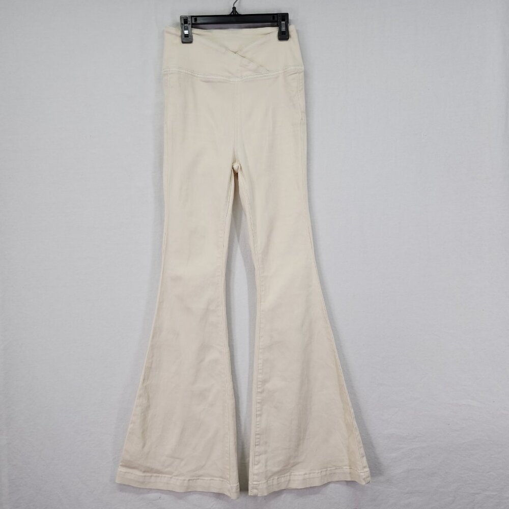 We The Free People Pants Womens 25 Pull On Bell Bottoms Stretch Ivory